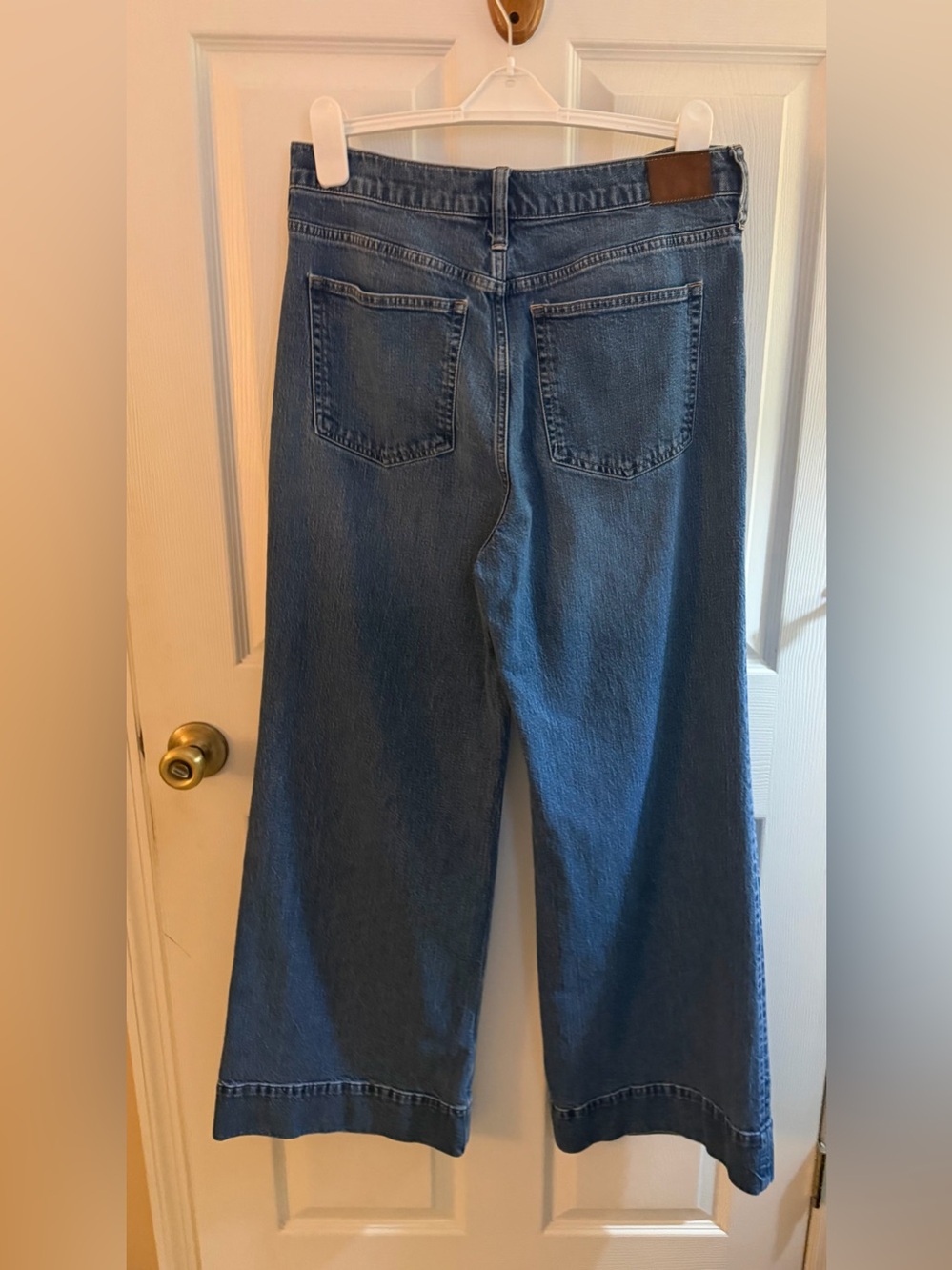 J. Crew High-Rise Wide Leg Trouser Jeans in Medium Blue - Picture 7 of 8